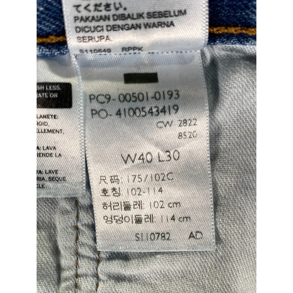 Levis‎ 501 Jeans Mens 40x30 Blue Med Wash Denim Button Fly Straight 100% Cotton